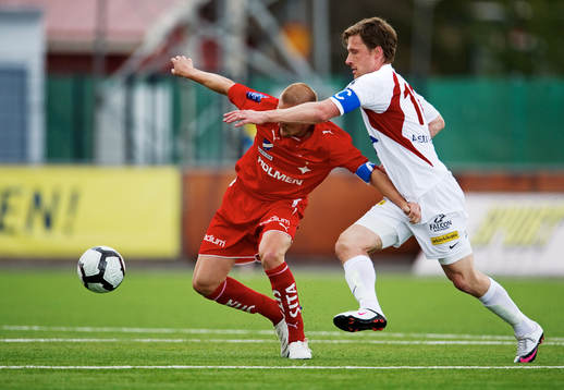Daniel Bamberg, Norrköping, i en duell med Göran