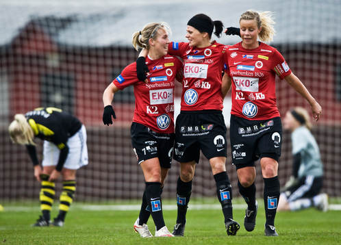 Kirsty Yallop, Susanne Moberg och Sofie Andersson,