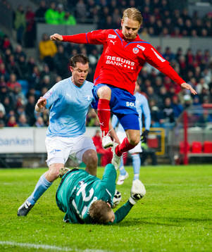 Erik Sundin, Helsingborg och Johan Dahlin, målvakt Malmö