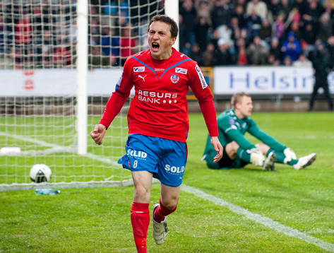 Ardian Gashi, Helsingborg kvitterar till 1-1. Jubel