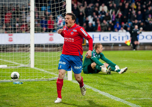 Ardian Gashi, Helsingborg kvitterar till 1-1. Jubel