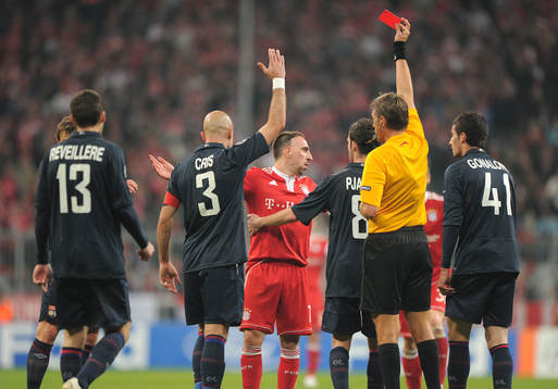 Roberto Rosetti, domare ger Franck Ribery, Bayern München