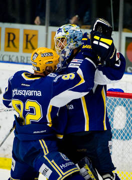 Teemu Laine, Stefan Liv, målvakt, HV71 jubel