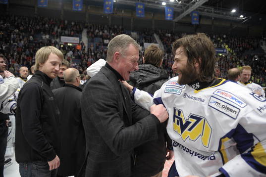 Jan Karlsson, tränare HV71. Svenska Mästare. SM-guld,