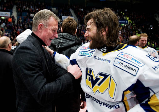 Jan Karlsson, tränare, HV71. Svenska Mästare. SM-guld,