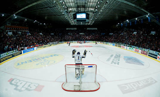 Stefan Liv, målvakt, HV71, slänger klubban och jublar