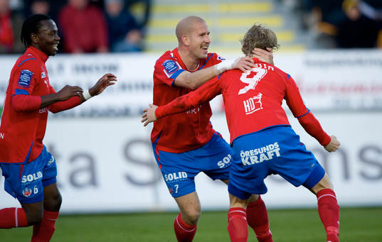 Erik Sundin, jubel, Mattias Lindström och May Mahlangu