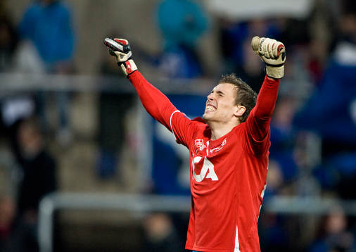 Robin Malmqvist, målvakt, Halmstad, jubel