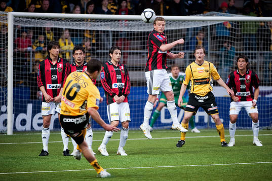 Martin Ericsson, Elfsborg, slår frispark mot