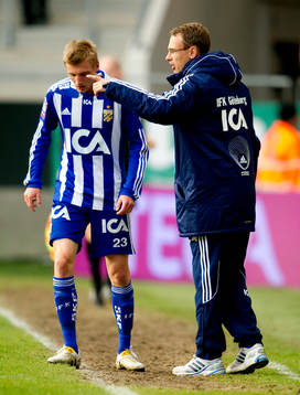 Jonas Olsson, tränare IFK Göteborg, Sebastian Eriksson.