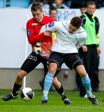 Dejan Garaca, målvakt Malmö och  Joakim Sjöhage,