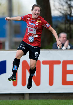 1-0 Antonia Göransson, Kristianstad, jubel, glädje