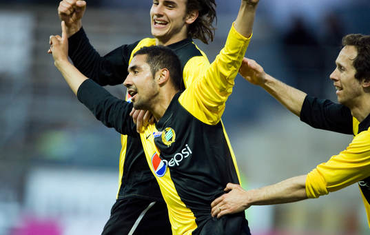 Sebastian Castro-Tello,  och Vlado Zlojutro, Hammarby, jubel