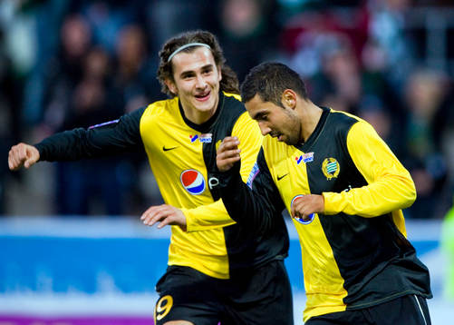 Vlado Zlojutro och Sebastian Castro-Tello, Hammarby, jubel