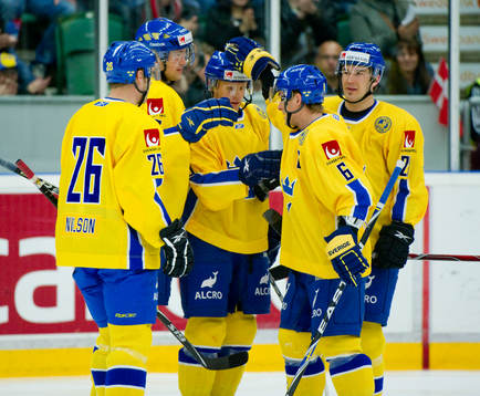 Victor Hedman gör 1-0. Jubel
