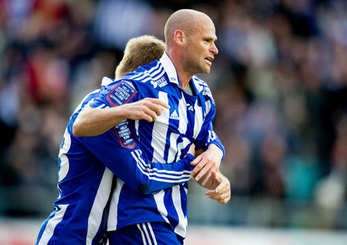 Thomas Olsson, IFK Göteborg, gör 1-0. Jubel