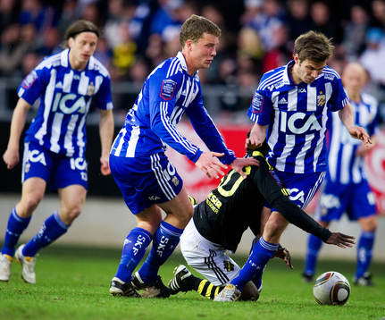 Stopp för Dulee Johnson, AIK. Jakob Johansson, Theodor