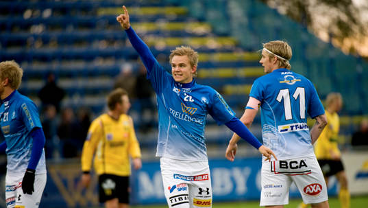 Jonathan Asp, Trelleborg gör 1-0. Jubel