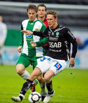 David Johansson, Hammarby och Mattias Wiklöf, Brage (0-1)