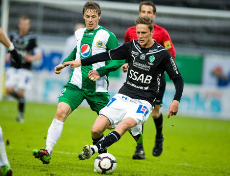 David Johansson, Hammarby och Mattias Wiklöf, Brage (0-1)
