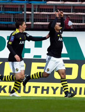 Miran Burgic och Antonio Flávio, AIK, jubel