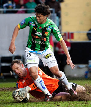 Kim Christensen, målvakt Göteborg. Romario Pereira