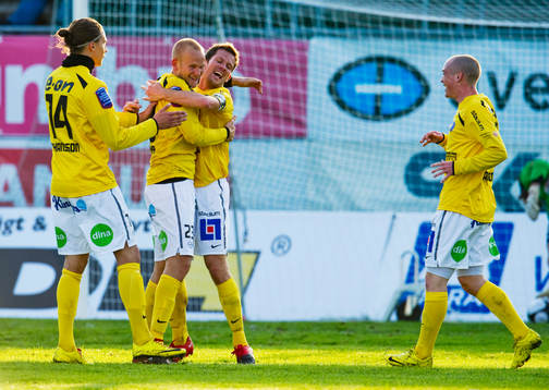 Robin Ganemyr, Falkenberg reducerar till 2-1. Jubel