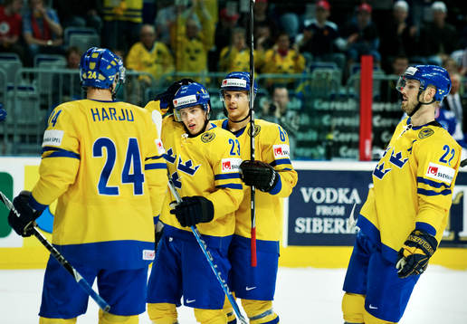 Johan Harju, Linus Omark, Erik Karlsson och Niklas Persson,