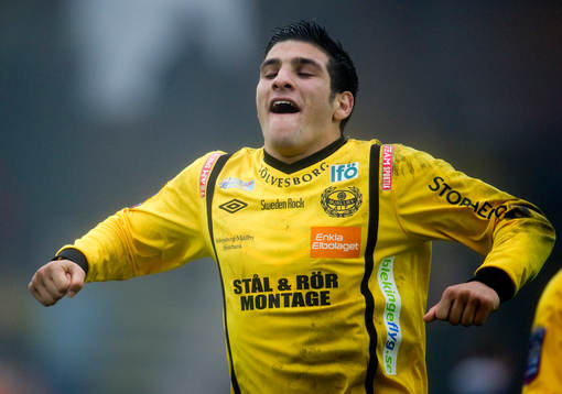 Mostapha El Kabir, Mjällby gjorde både 1-0 och 2-0. Jubel