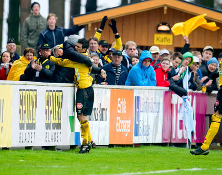 Mostapha El Kabir, Mjällby gjorde både 1-0 och 2-0. Jubel