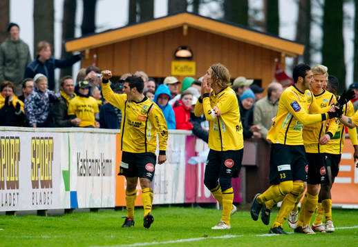 Mostapha El Kabir, Mjällby gjorde både 1-0 och 2-0. Jubel