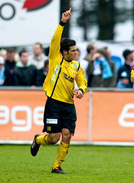 Mostapha El Kabir, Mjällby gjorde både 1-0 och 2-0. Jubel