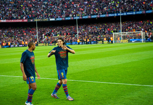 Barcelona spanska mästare.  Zlatan Ibrahimovic och Thierry