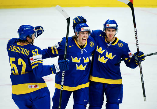 Jonathan Ericsson, Jonas Andersson och Mikael Backlund,