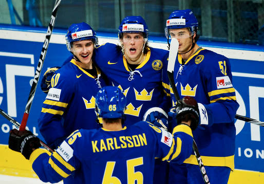 Mikael Backlund, Jonas Andersson och Jonathan Ericsson,