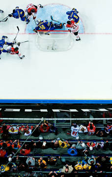 Steve Downie, Marc Giordano och Brooks Laich, Kanada, oroar