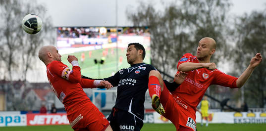 Marcus Lantz, Helsingborg, mot Henrik Rydström och Stefan