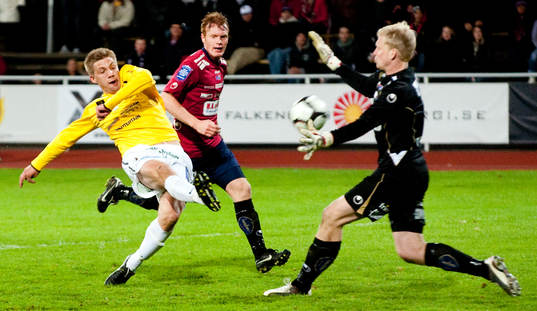 Mikael Boman, Falkenberg, Peter Abrahamsson, målvakt