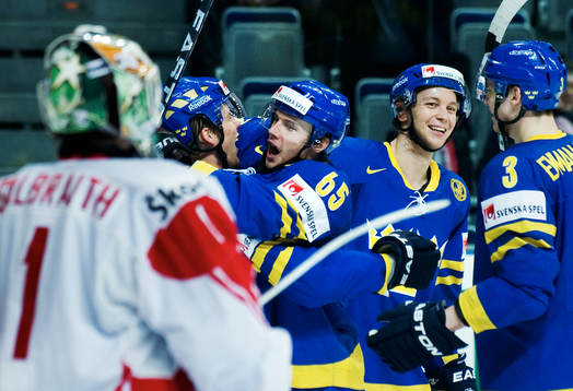 Linus Omark, Erik Karlsson, Johan Harju och Oliver Ekman