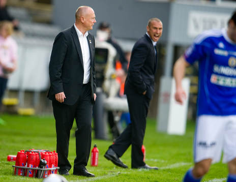Henrik Larsson, tränare, Landskrona och Sören Åkeby ,