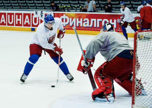 Bläddra bland fler bilder av Ishockey, VM, träning, Tjeckien