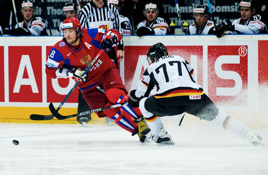 Alexander Ovechkin, Ryssland, och Nicolai Goc, Tyskland