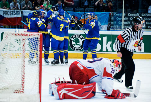 Andreas Engqvist, Sverige, jubel, Tomas Vokoun, målvakt,
