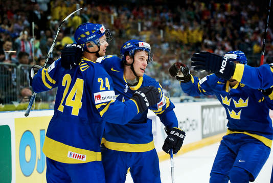 Johan Harju och Linus Omark, Sverige, jubel