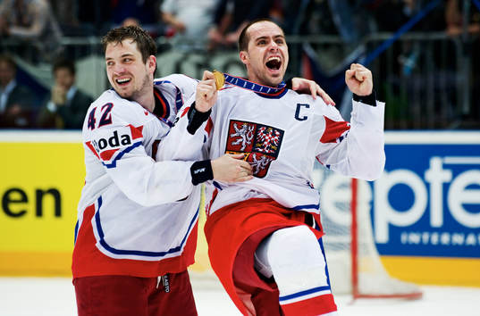 Petr Koukal och Tomas Rolinek, Tjeckien, jubel