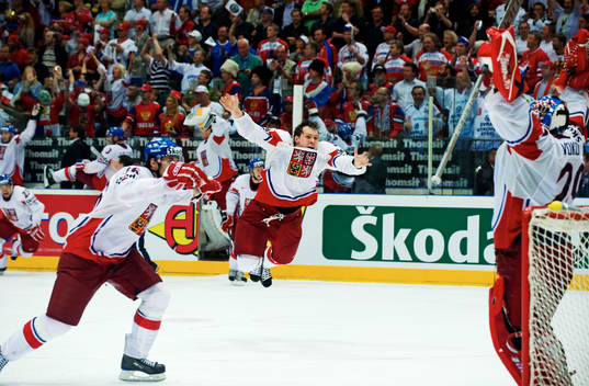 Ondrej Nemec, jubel, Tomas Vokoun, målvakt, Tjeckien