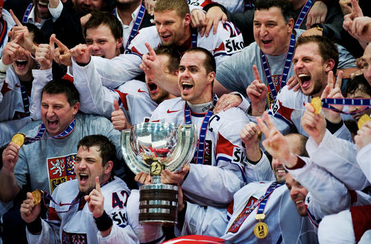 Tjeckien, guld, jubel, puckal, Tomas Rolinek