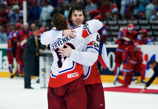 Roman Cervenka och Jaromir Jagr, Tjeckien, jubel