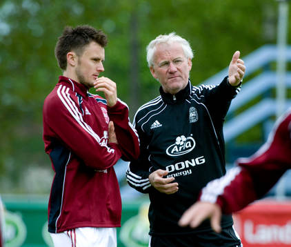 Kennth Perez och Morten Olsen, förbundskapten