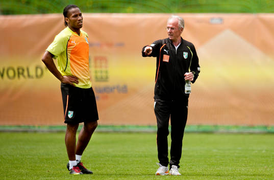 Didier Drogba och Sven-Göran Eriksson, förbundskapten